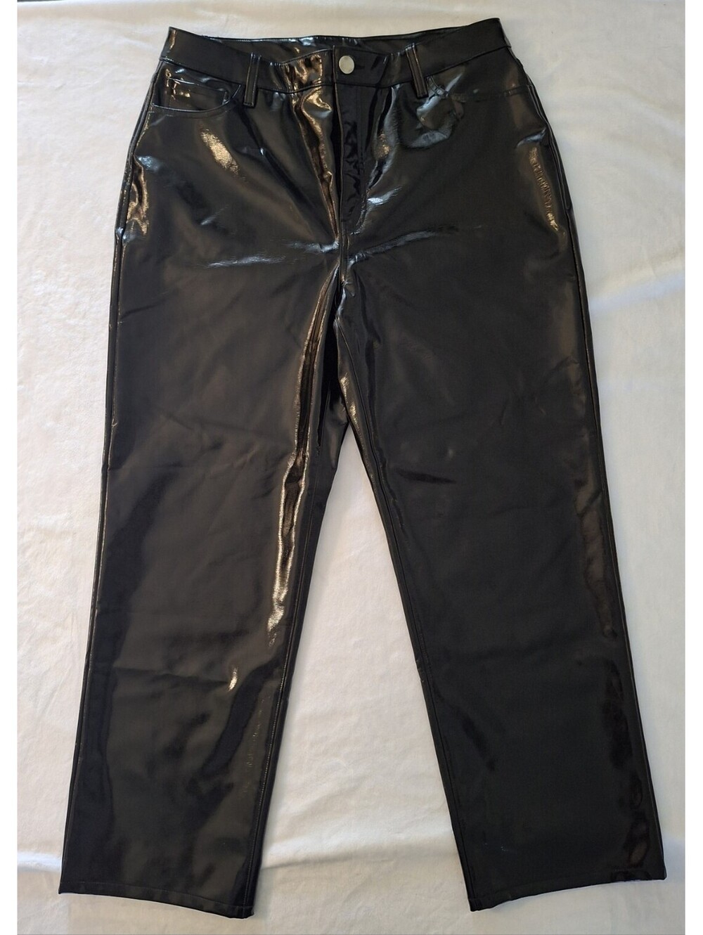 Inc International Concepts Women's Black Faux Patent Leather Pants Size 14